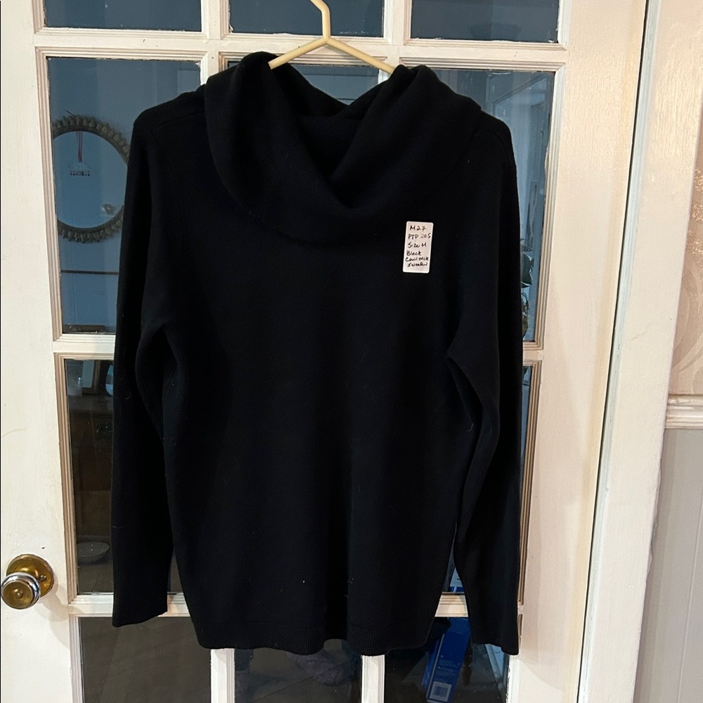 M27.   Women's Black Cowl Neck Sweater